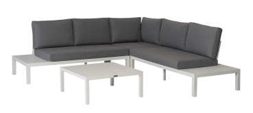 EXOTAN® Design Gartenlounge Set La Vida Weiss inkl. Kissen Grau